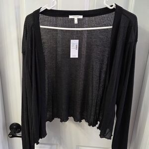 Maurices Black Sheer Knit Cardigan